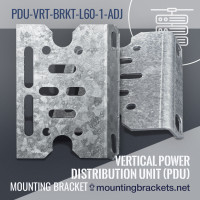 L-shaped 60 degrees adjustable mounting bracket PDU-VRT-BRKT-L60-1-ADJ for (1) vertical PDU (Set of 2)